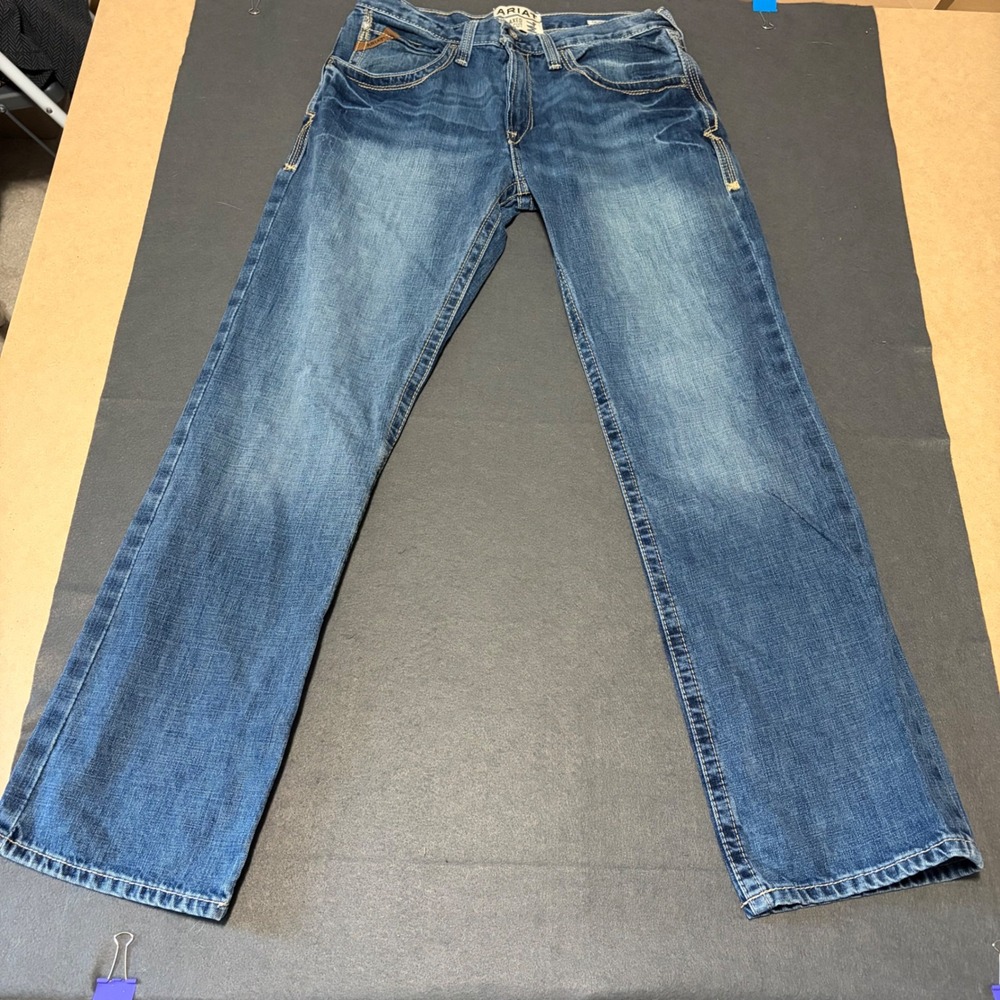 Ariat M4 Relaxed Boot Cut Jeans Mens 33/34 Blue Cotton Wash